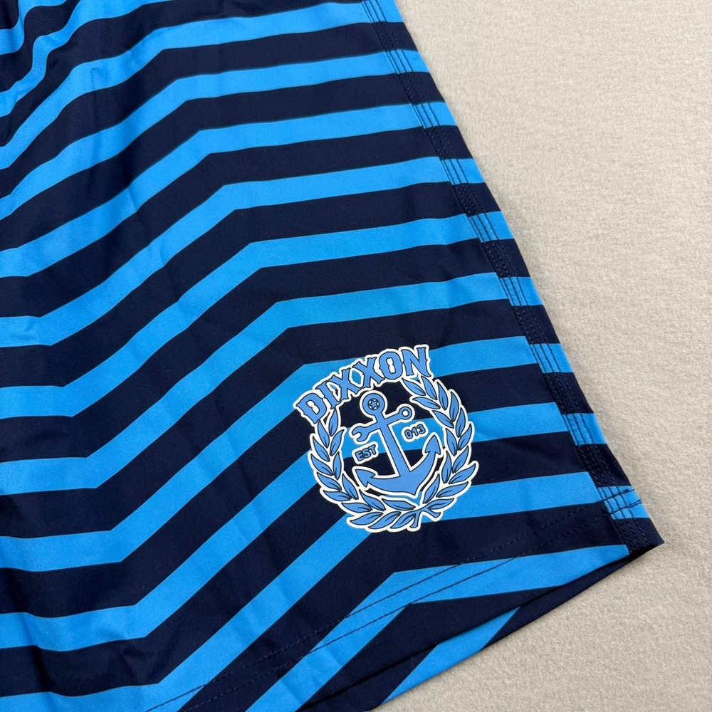 Dixxon Mens 30 The‎ Swell Board Shorts Blue Striped Nautical Surf Swim Unlined - Picture 5 of 10